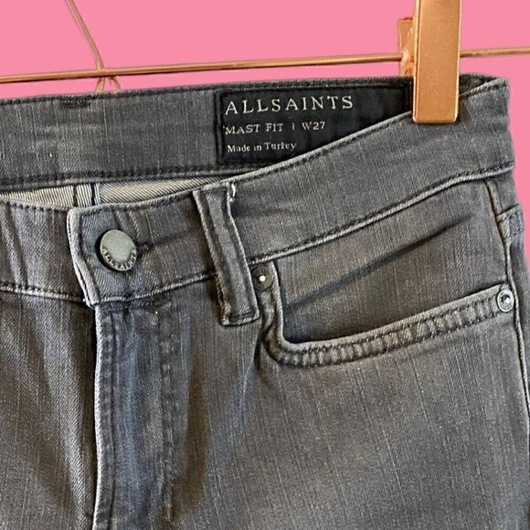 Allsaints Mast Fit Panel Gray Skinny Jeans 27 new without tags - Picture 5 of 11